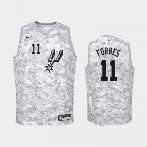 Youth San Antonio Spurs Bryn Forbes #11 Camo 2018-19 Earned Jersey