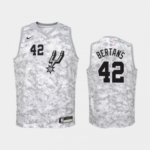 Youth San Antonio Spurs Davis Bertans #42 Camo 2018-19 Earned Jersey