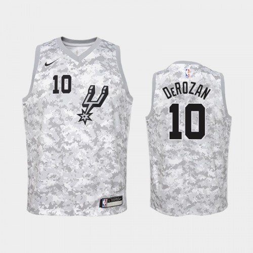 Youth San Antonio Spurs DeMar DeRozan #10 Camo 2018-19 Earned Jersey