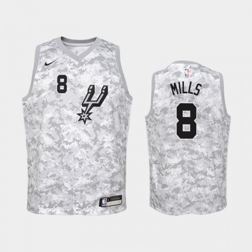 Youth San Antonio Spurs Patty Mills #8 Camo 2018-19 Earned Jersey