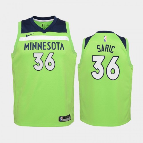 Youth Minnesota Timberwolves Statement #36 Dario Saric Green 2019 season Jersey
