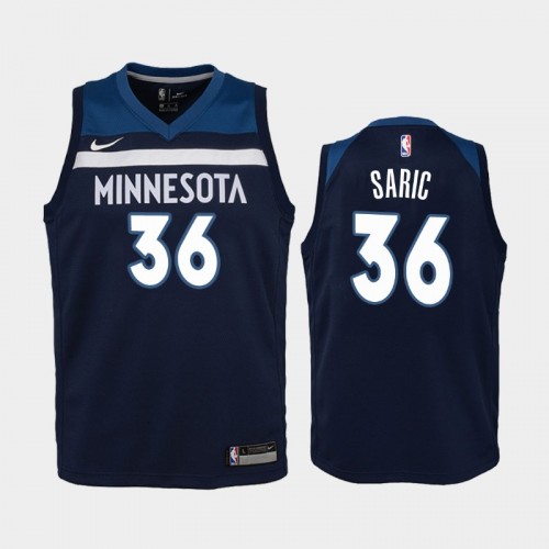 Youth Minnesota Timberwolves Icon #36 Dario Saric Navy 2019 season Jersey