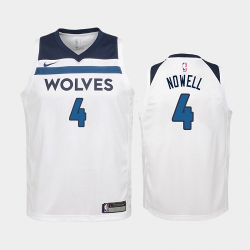 Youth Minnesota Timberwolves Jaylen Nowell #4 White Association Jersey