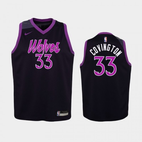 Youth Minnesota Timberwolves City #33 Robert Covington Purple 2019 season Jersey