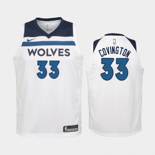 Youth Minnesota Timberwolves Robert Covington #33 White 2018-19 Association Jersey