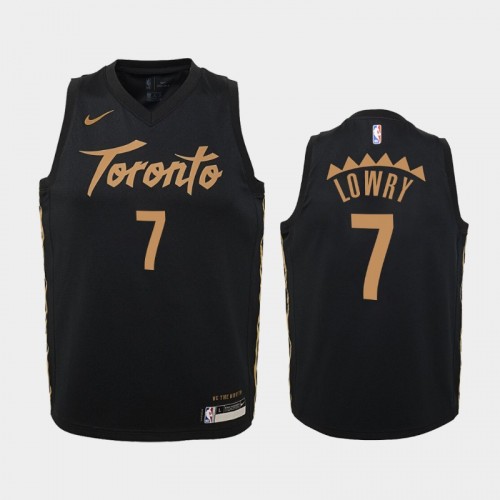 Youth Toronto Raptors City #7 Kyle Lowry 2019-20 Black Jersey