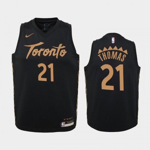 Youth Toronto Raptors City #21 Matt Thomas 2019-20 Black Jersey