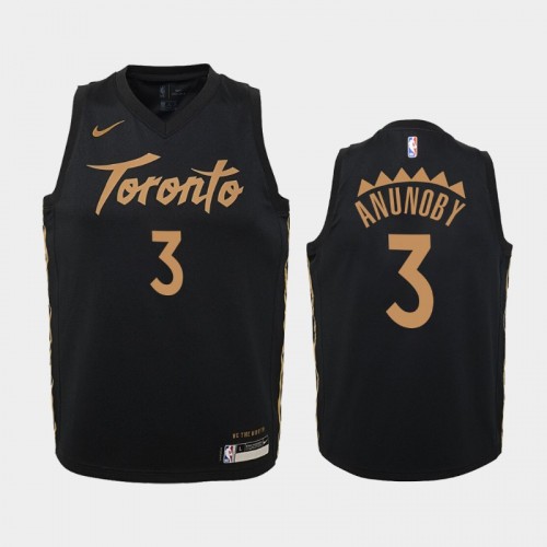 Youth Toronto Raptors City #3 OG Anunoby 2019-20 Black Jersey