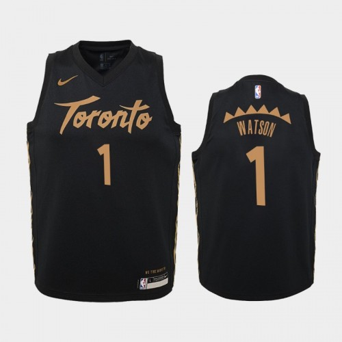 Youth Toronto Raptors City #1 Paul Watson 2019-20 Black Jersey