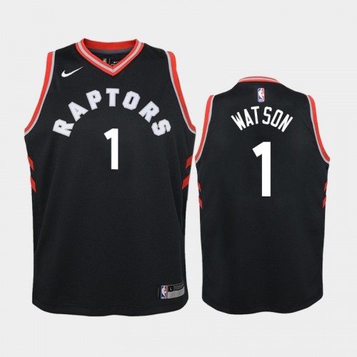 Youth Toronto Raptors Statement #1 Paul Watson 2019-20 Black Jersey