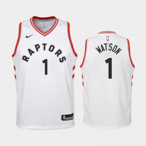 Youth Toronto Raptors Association #1 Paul Watson 2019-20 White Jersey