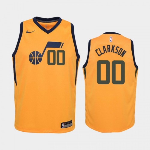 Youth Utah Jazz Statement #00 Jordan Clarkson 2019-20 Gold Jersey