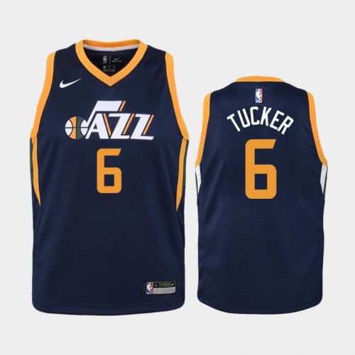 Youth Utah Jazz Icon #6 Rayjon Tucker 2019-20 Navy Jersey