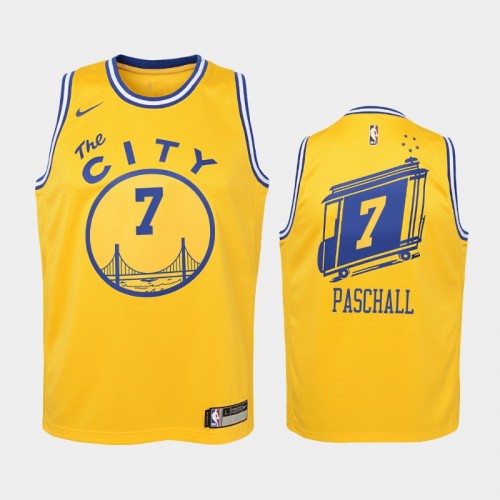 Youth Golden State Warriors Eric Paschall #7 Yellow Hardwood Classics Jersey